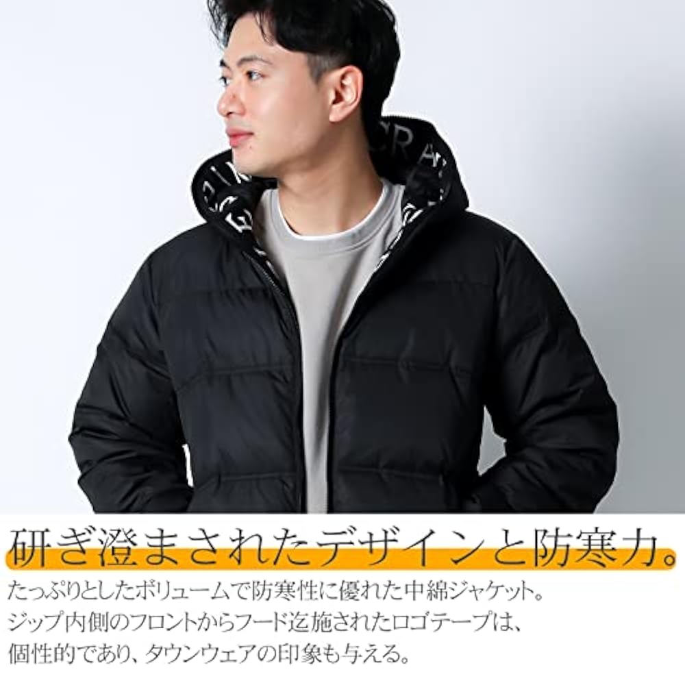 SY32 MA1 ブルゾン ジャケット 中綿 黒 ロゴ刺繍 バックロゴ 美品 M ホームアイホーム メンズ MA1 ミリタリージャケット 中綿コート